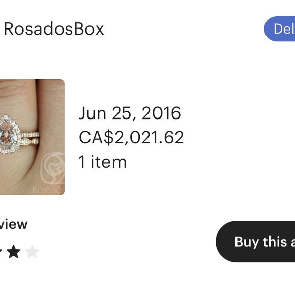 Rose gold engagement ring and wedding band set, size 4. - Picture 2 of 2